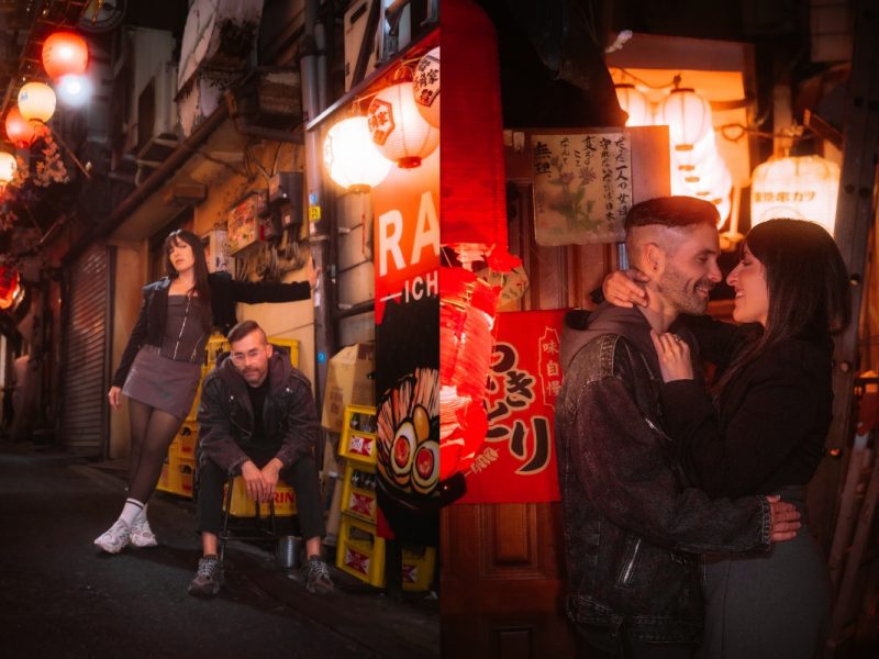 Cinematic Couple Photoshoot By Night In Shinjuku With Private Photographer